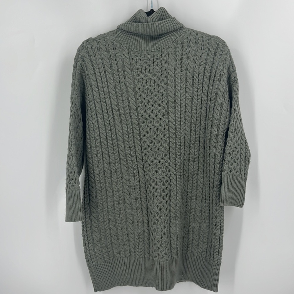 Elliatt Pleasure Cable Knit Turtleneck Sweater Dress - Picture 3 of 10